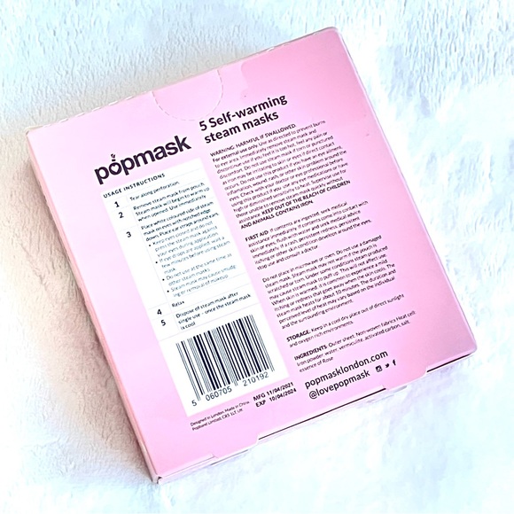 POPMASK Self Heating Sleep Mask for Tired Eyes Rose Scent NEW 5 Pack Sealed Box - Picture 5 of 14